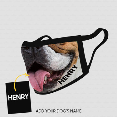 Personalized Dog Gift Idea - Bull Zoom Opened Mouth For Dog Lovers - Cloth Mask